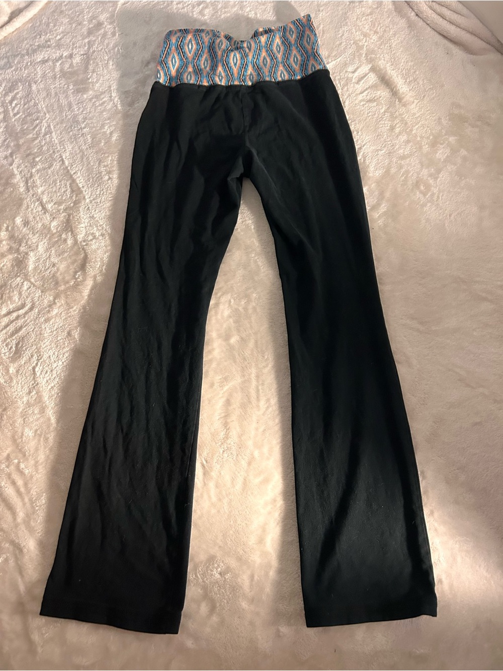 Mossimo Supply Co. Black Leggings with Turquoise and Orange Aztec Waistband